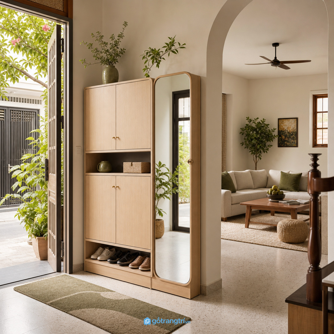 Gia đình nhiều giày cần tủ kín nhưng không bí