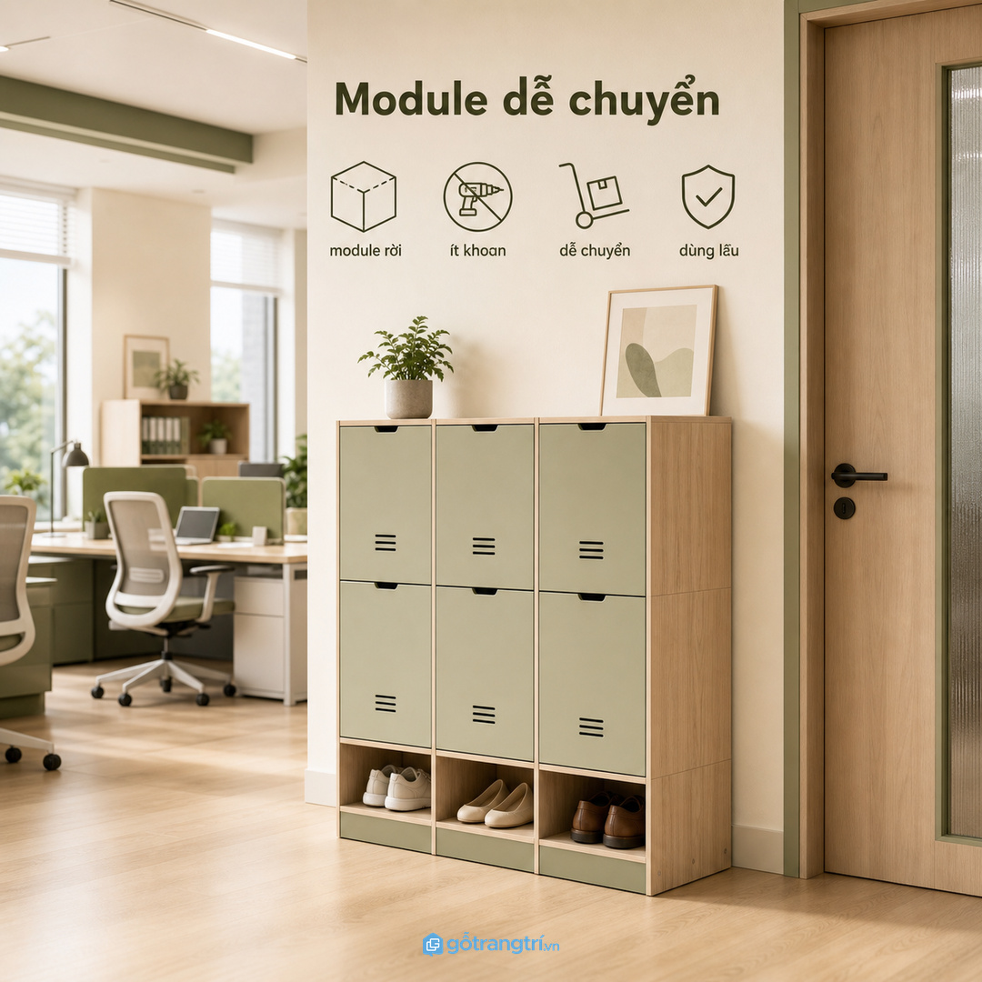 Văn phòng thuê nên chọn module nhẹ, ít khoan và dễ tháo chuyển