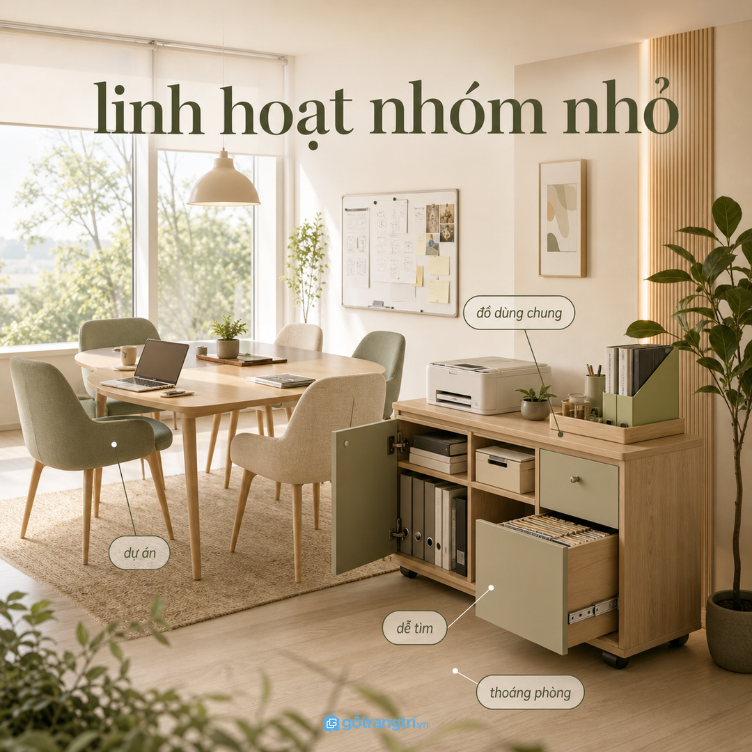 Showroom hoặc văn phòng tiếp khách nên giấu hồ sơ xấu và giữ kệ trưng bày đẹp