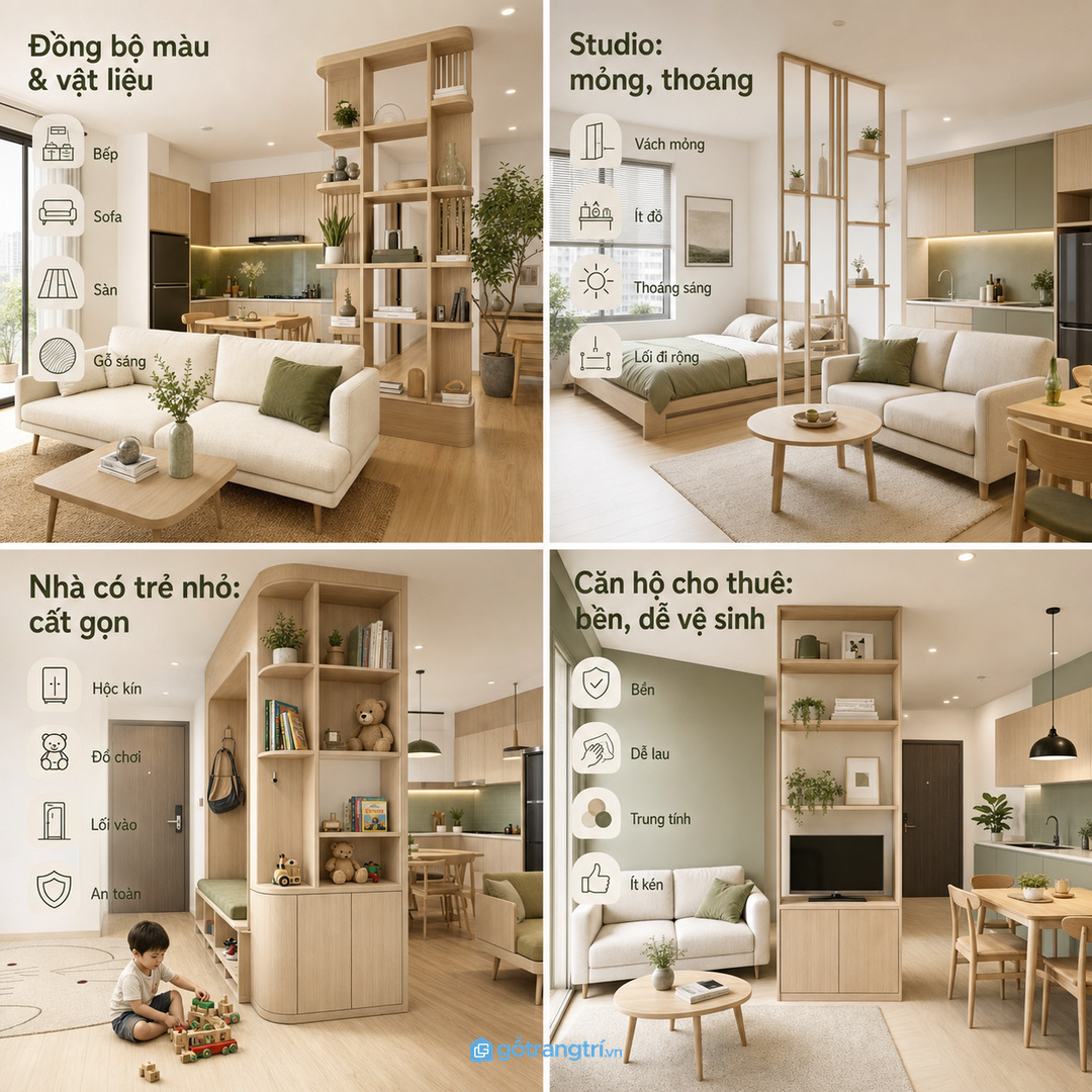 Căn hộ cho thuê nên ưu tiên bền, dễ vệ sinh và ít kén người dùng