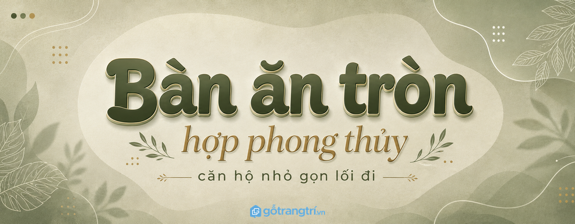 Bàn ăn tròn hợp phong thủy cho căn hộ nhỏ: mềm lối đi, ấm bữa cơm, dễ quây quần