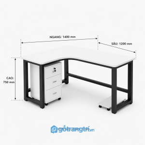 Bàn làm việc chữ L có hộc tủ hiện đại tối ưu không gian làm việc