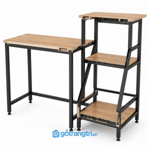 Bàn làm việc chữ L có kệ đa năng hiện đại GHS-4032