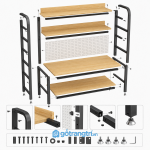 Bàn làm việc có kệ lưu trữ đa năng hiện đại GHS-4033 - hình ảnh thực tế 1