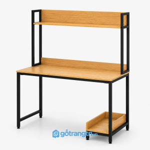 Bàn làm việc có kệ sách khung sắt 120cm Industrial GHS-4035 - hình ảnh thực tế 1