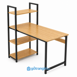 Bàn làm việc có kệ sách liền khung sắt hiện đại GHS-4038 - hình ảnh thực tế 1