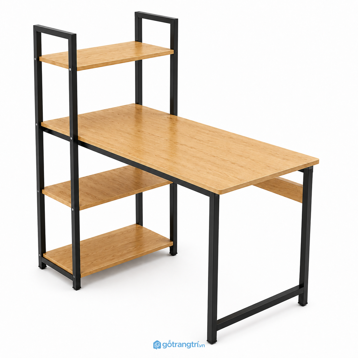 Bàn làm việc có kệ sách liền khung sắt hiện đại GHS-4038 - hình ảnh thực tế 1 Bàn làm việc có kệ sách liền khung sắt hiện đại GHS-4038 - hình ảnh thực tế 1
