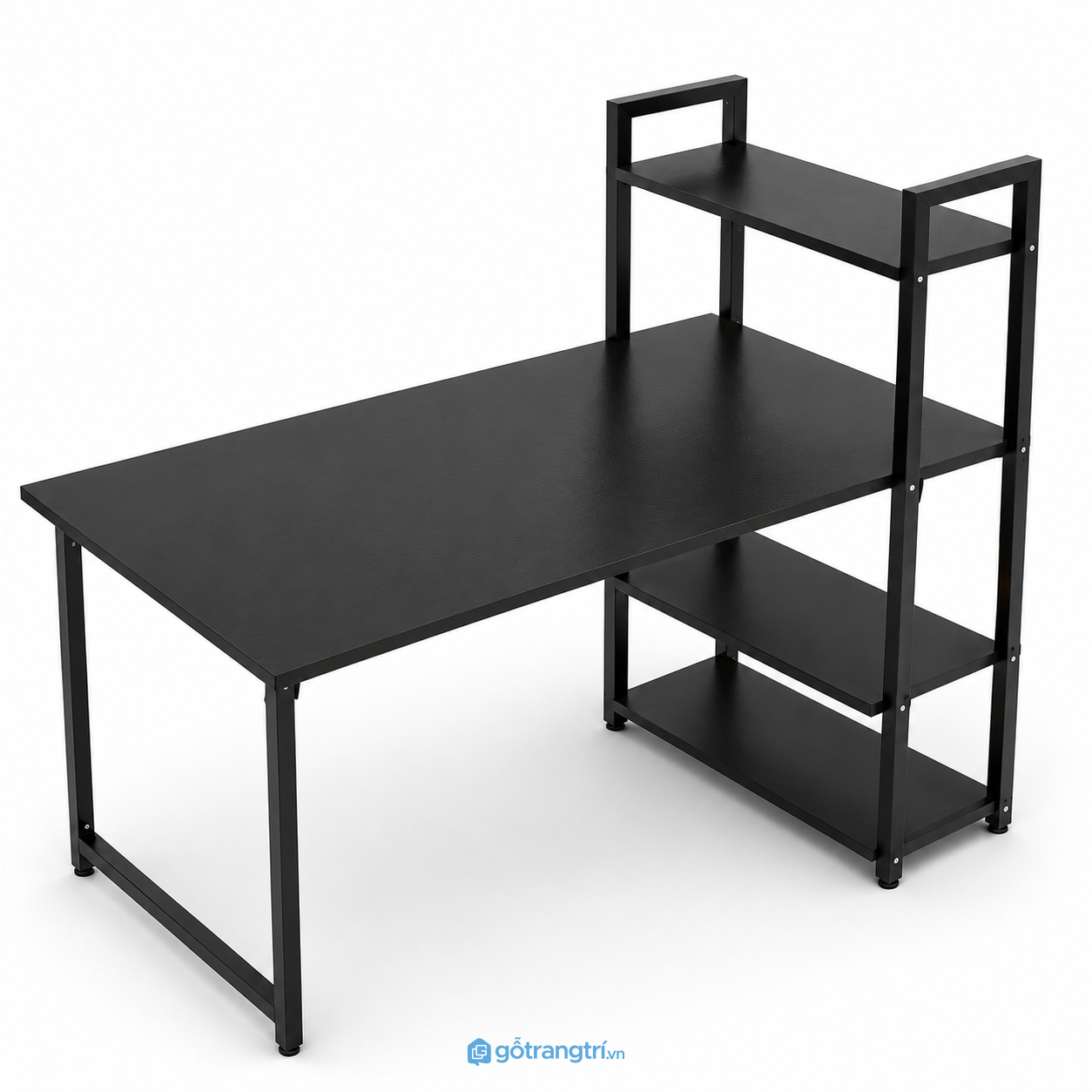 Bàn làm việc kèm kệ sách 140cm khung sắt hiện đại GHS-4046 - hình ảnh thực tế 1