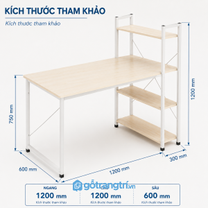 Bàn làm việc kèm kệ sách hiện đại – Giải pháp lưu trữ gọn gàng cho góc làm việc