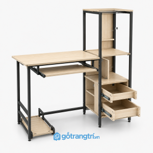 Bàn làm việc khung sắt kèm kệ đa năng hiện đại GHS-4041 - hình ảnh thực tế 1