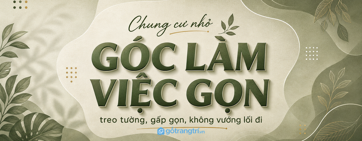 Bàn làm việc treo tường cho chung cư nhỏ: gọn góc làm, thoáng lối đi