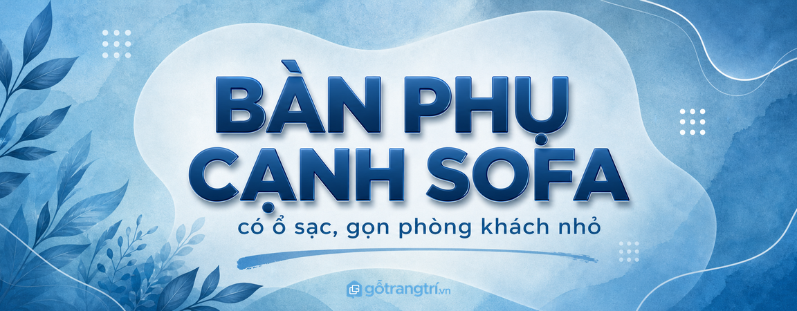 Bàn phụ cạnh sofa kiêm kệ loa bluetooth cho phòng khách nhỏ: nghe nhạc gọn, giấu dây sạch