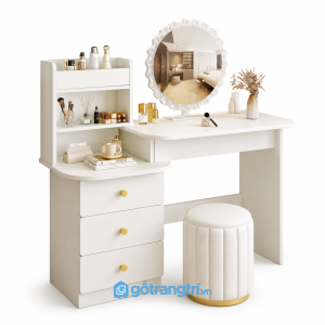 Bàn trang điểm có gương đèn LED hiện đại GHS-4020 - 120x45x138cm - Màu trắng - GHS-4020b