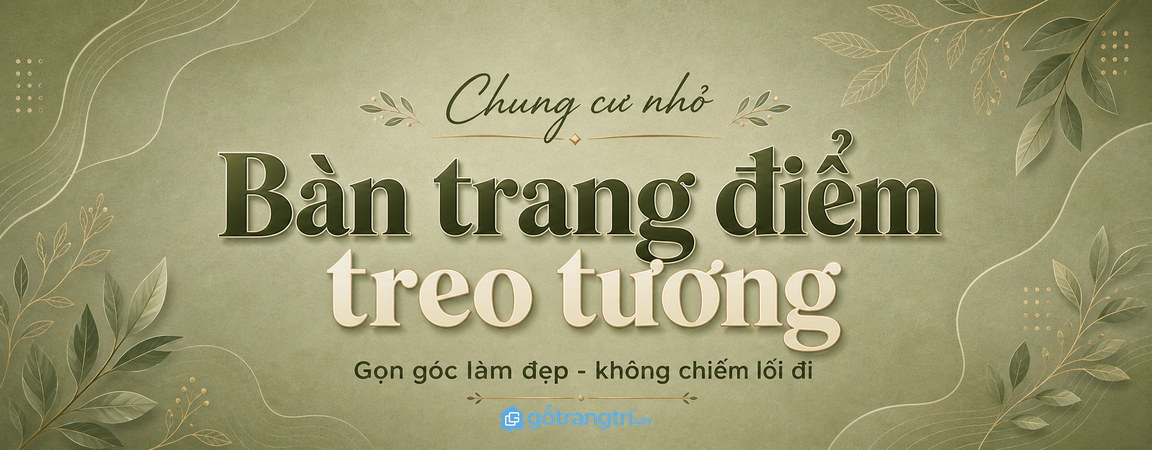 Bàn trang điểm treo tường cho chung cư nhỏ: gọn góc làm đẹp, không chiếm lối đi