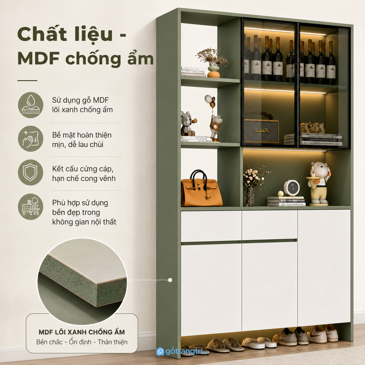 Chất liệu bền đẹp, dễ vệ sinh Chất liệu bền đẹp, dễ vệ sinh