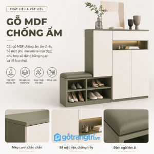 Chất liệu bền đẹp, phù hợp khu vực cửa ra vào