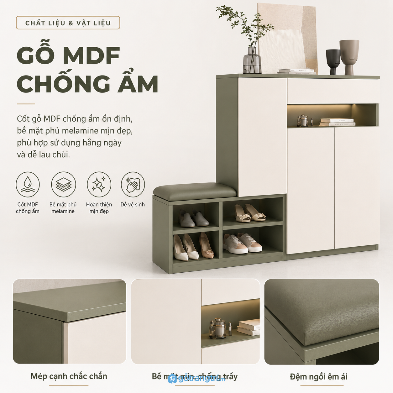 Chất liệu bền đẹp, phù hợp khu vực cửa ra vào Chất liệu bền đẹp, phù hợp khu vực cửa ra vào