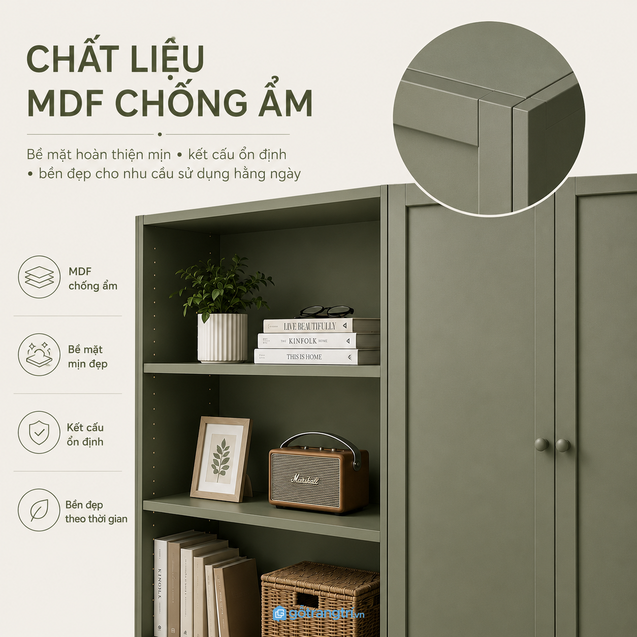 Chất liệu bền đẹp, phù hợp sử dụng lâu dài