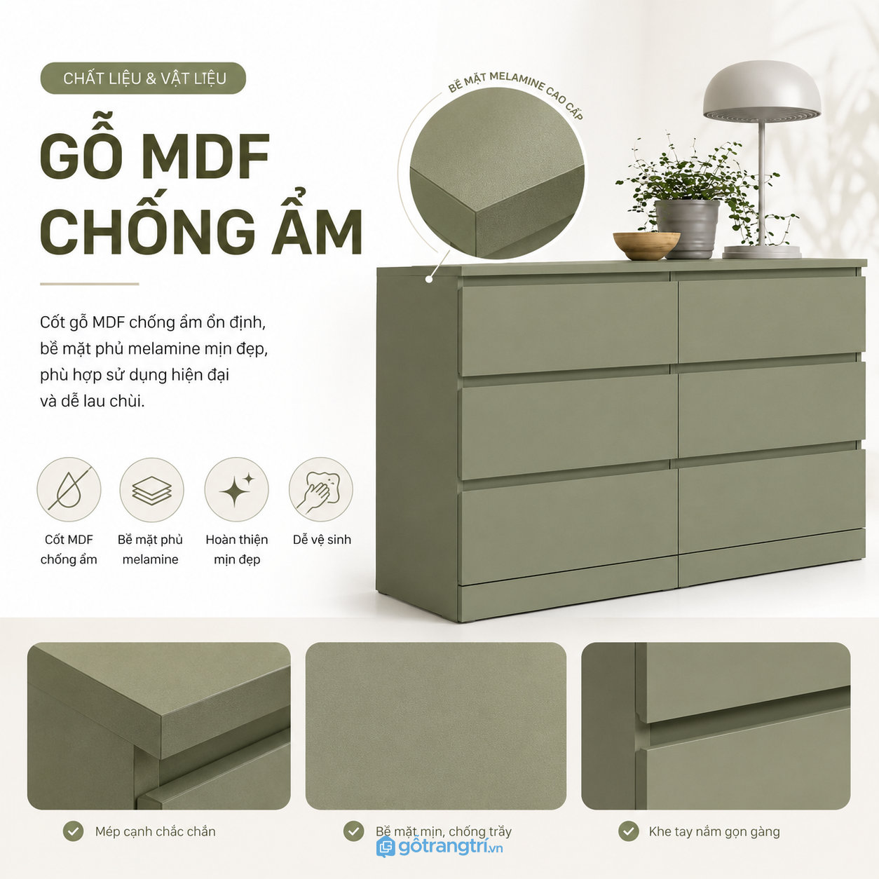 Chất liệu bền đẹp, sử dụng lâu dài
