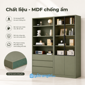 Chất liệu gỗ công nghiệp bền đẹp, dễ lau chùi