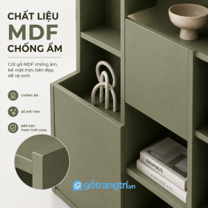 Chất liệu gỗ công nghiệp bền đẹp, dễ vệ sinh