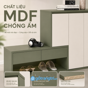 Chất liệu gỗ công nghiệp bền đẹp, dễ vệ sinh