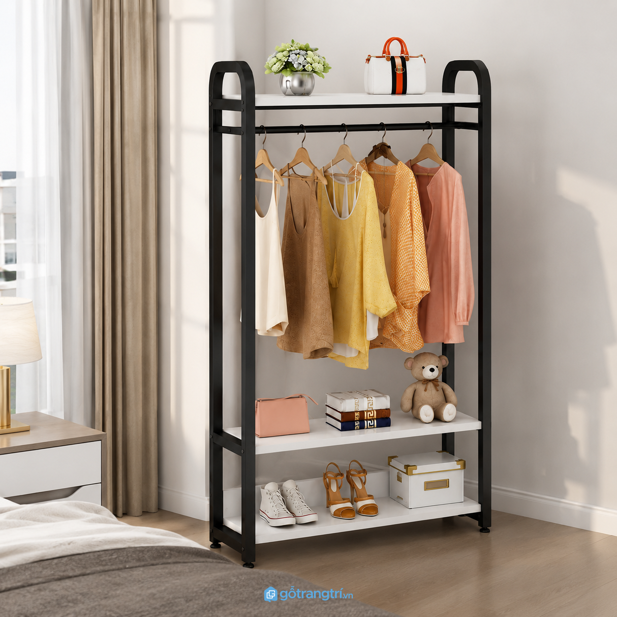 Chi tiết thiết kế Giá treo quần áo khung sắt 80cm 3 tầng GHS-1017 Chi tiết thiết kế Giá treo quần áo khung sắt 80cm 3 tầng GHS-1017