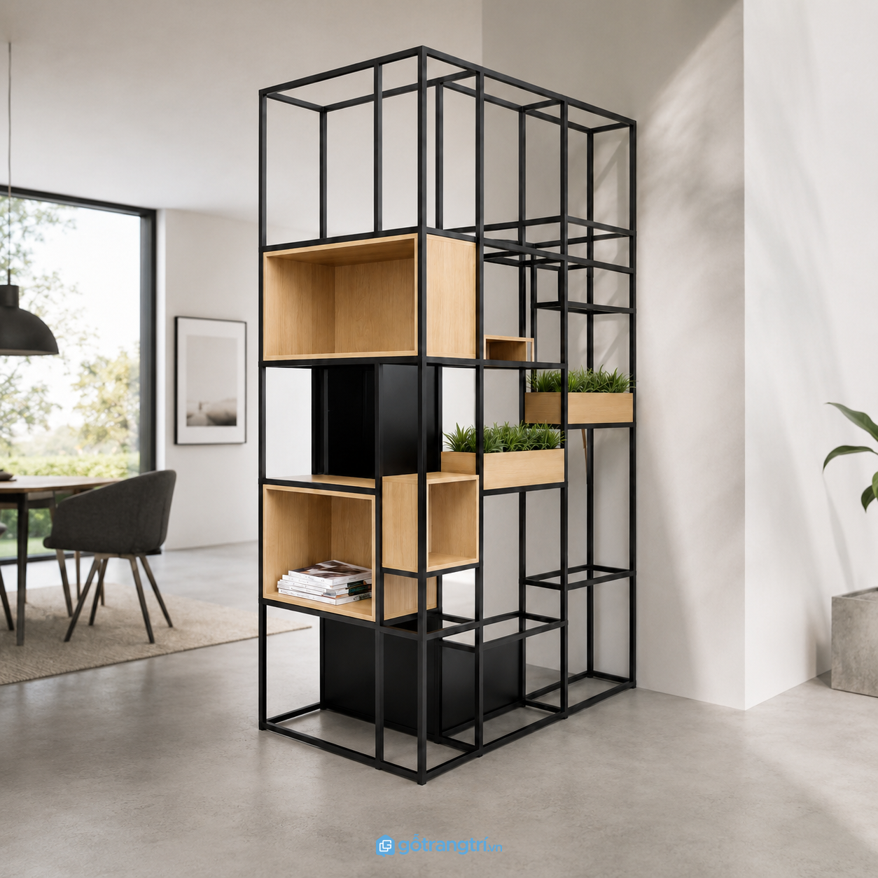 Chi tiết thiết kế Kệ trang trí khung sắt kết hợp bồn cây hiện đại GHS-2009 Chi tiết thiết kế Kệ trang trí khung sắt kết hợp bồn cây hiện đại GHS-2009
