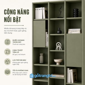 Công năng lưu trữ linh hoạt cho sách và đồ cá nhân
