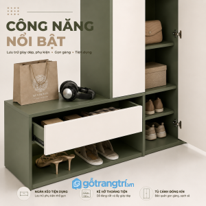 Công năng lưu trữ rõ ràng cho giày dép và đồ cá nhân