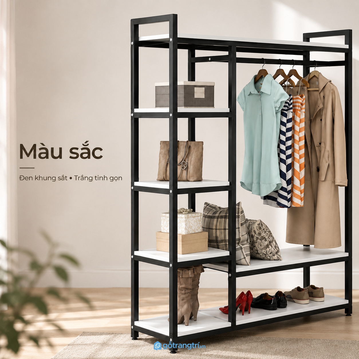 Dễ bố trí trong phòng ngủ và cửa hàng thời trang