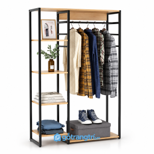 Giá treo quần áo khung sắt 1m2 nhiều tầng GHS-1016
