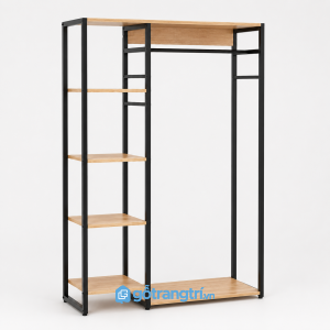 Giá treo quần áo khung sắt 1m2 nhiều tầng GHS-1016 - hình ảnh thực tế 1