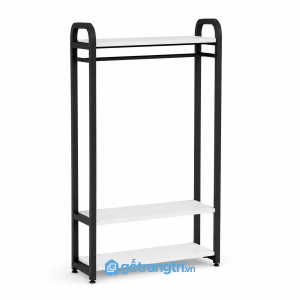Giá treo quần áo khung sắt 80cm 3 tầng GHS-1017 - hình ảnh thực tế 1