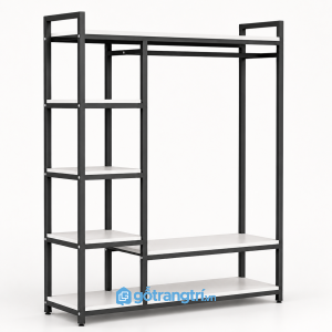 Giá treo quần áo khung sắt có kệ để giày 1m2 GHS-1006 - hình ảnh thực tế 1