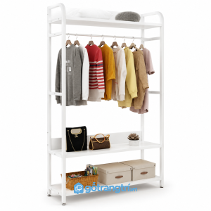 Giá treo quần áo màu trắng có 3 tầng để đồ GHS-1007