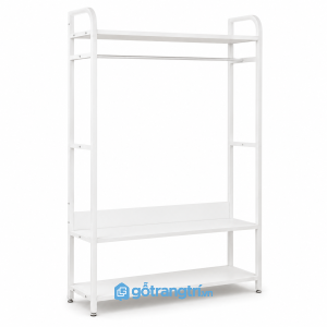 Giá treo quần áo màu trắng có 3 tầng để đồ GHS-1007 - hình ảnh thực tế 1