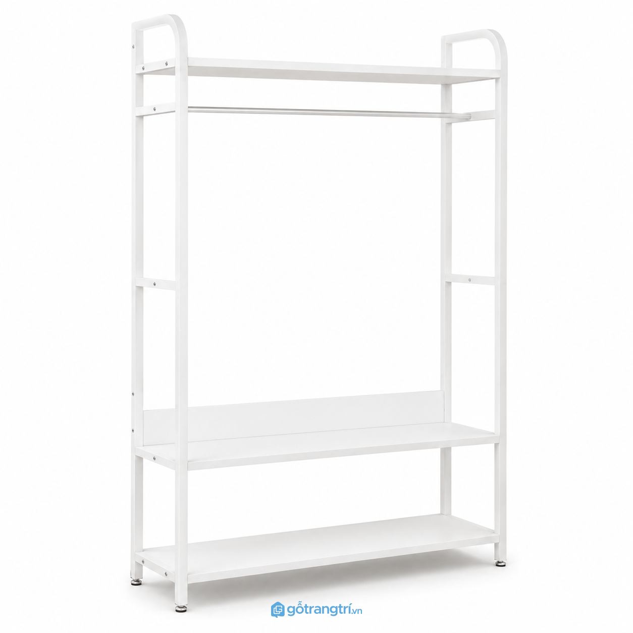 Giá treo quần áo màu trắng có 3 tầng để đồ GHS-1007 - hình ảnh thực tế 1