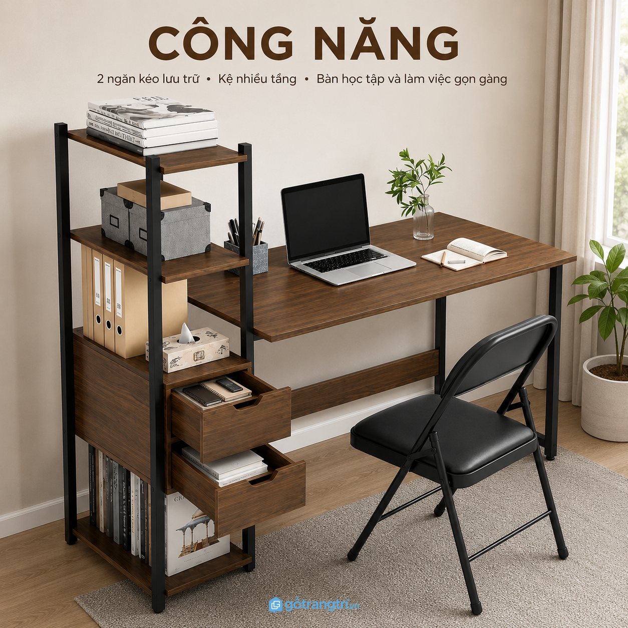 Hai ngăn kéo và nhiều tầng lưu trữ Hai ngăn kéo và nhiều tầng lưu trữ