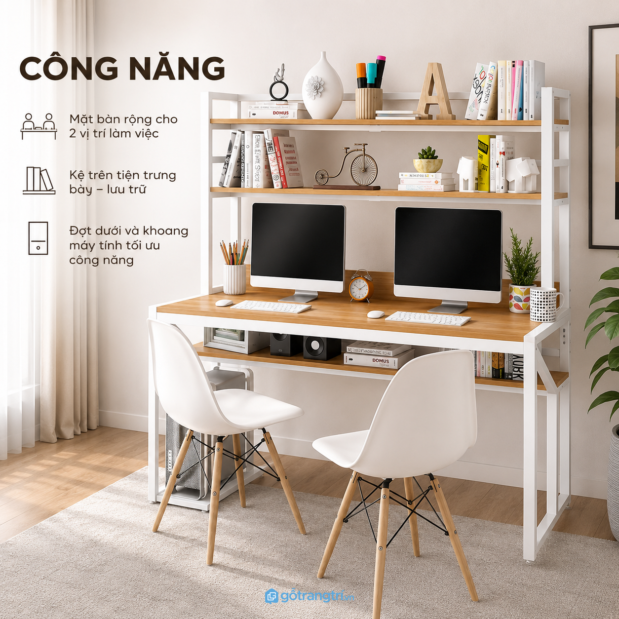 Hệ kệ sách nhiều tầng giúp tối ưu lưu trữ Hệ kệ sách nhiều tầng giúp tối ưu lưu trữ