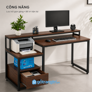 Kệ máy in và ngăn kéo bố trí khoa học