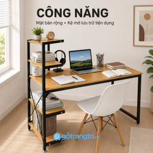 Kệ sách bên hông giúp lưu trữ khoa học