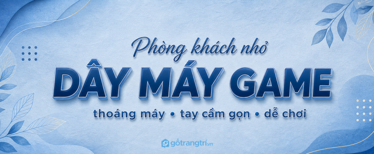 Kệ tivi có khoang máy chơi game phòng khách nhỏ: giấu tay cầm, thoáng máy và gọn dây
