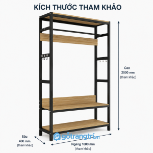 Kệ treo quần áo khung sắt có ghế ngồi giúp tối ưu không gian sảnh và phòng thay đồ
