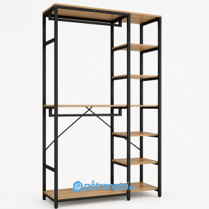 Kệ treo quần áo khung sắt có kệ lưu trữ hiện đại GHS-1003 - hình ảnh thực tế 1