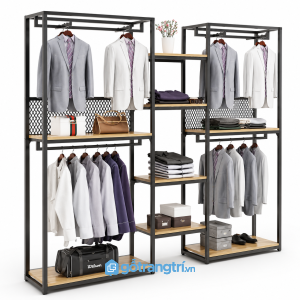 Kệ treo quần áo khung sắt đôi 2m2 GHS-5079
