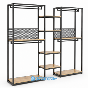 Kệ treo quần áo khung sắt đôi 2m2 GHS-5079 - hình ảnh thực tế 1