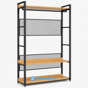 Kệ treo quần áo khung sắt gỗ 1m hiện đại GHS-5078 - hình ảnh thực tế 1