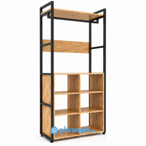 Kệ treo quần áo khung sắt kết hợp kệ lưu trữ hiện đại GHS-1011 - hình ảnh thực tế 1