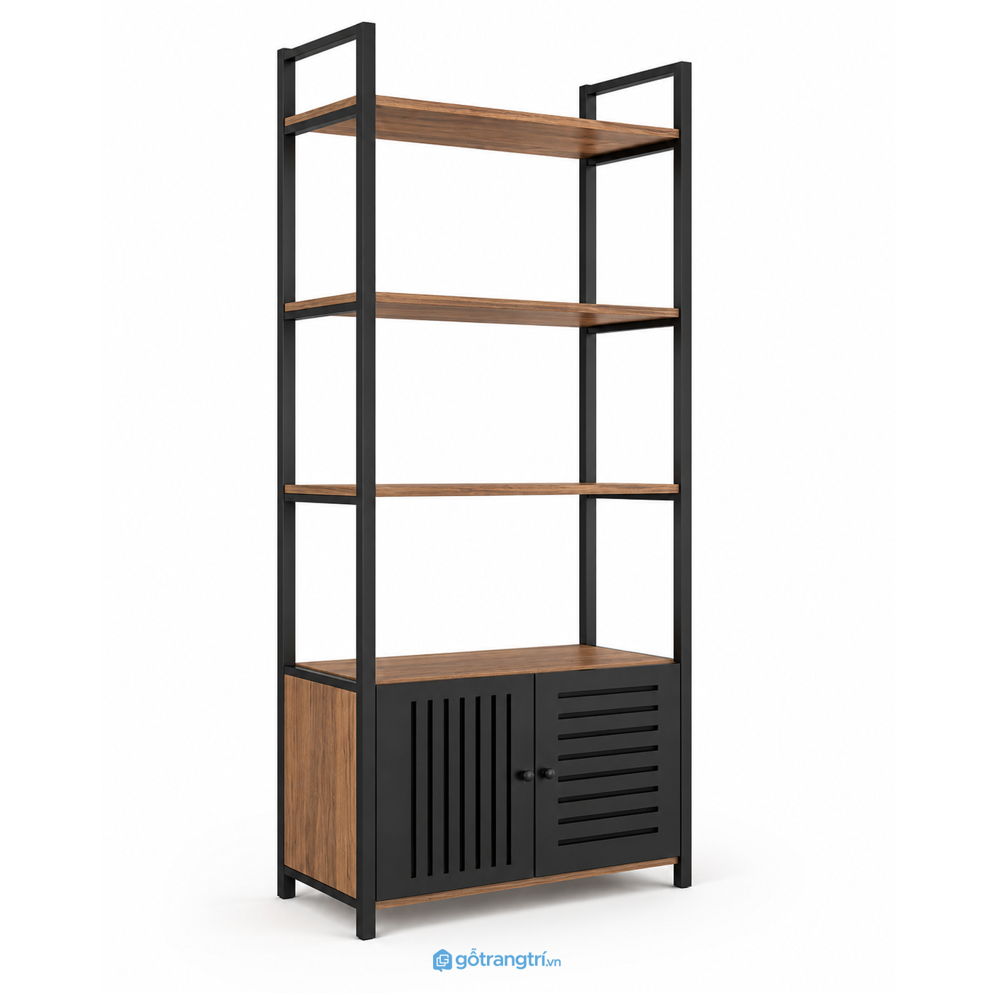 Kệ trưng bày khung sắt có tủ lưu trữ hiện đại GHS-1013 - 900x350x1900mm - Tùy chọn - GHS-1013